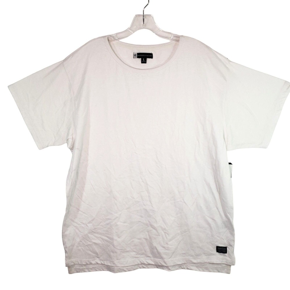 Modern Culture T-Shirt‎ Mens XL White Short Sleeve Crew Neck Tee Casual Basic